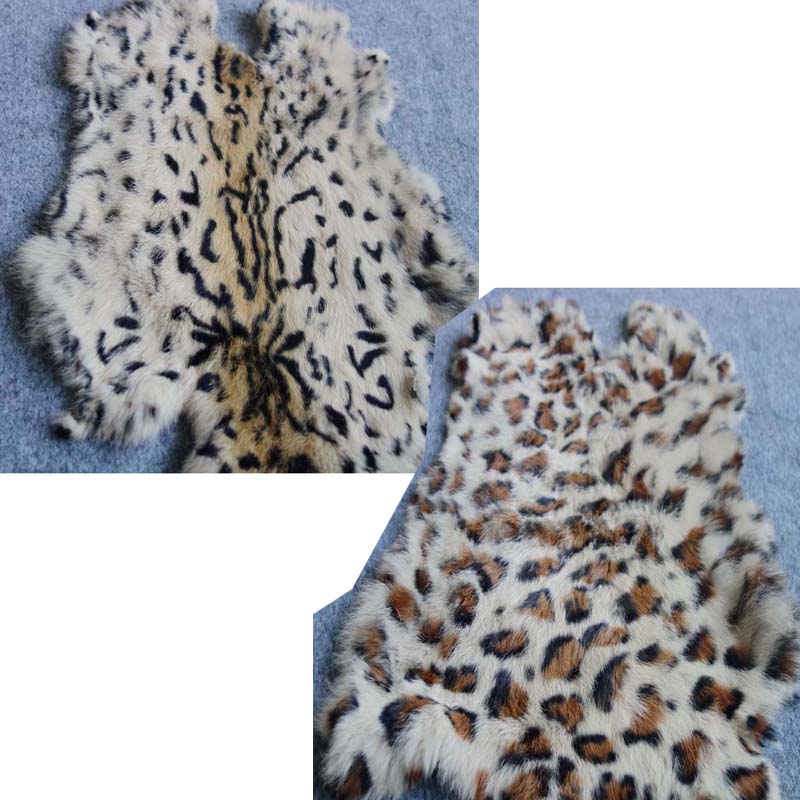 Home Textiles Sale - 1pc Nature Real Rabbit Fur Leopard