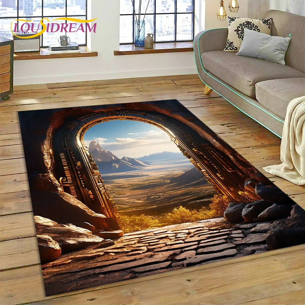 Home Textiles Sale - Illusion God's Temple Door Gate Carpet