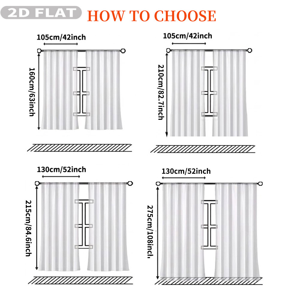 Custom 2D Flat 2pcs Sheer Curt - Home Textiles Curtains review and price