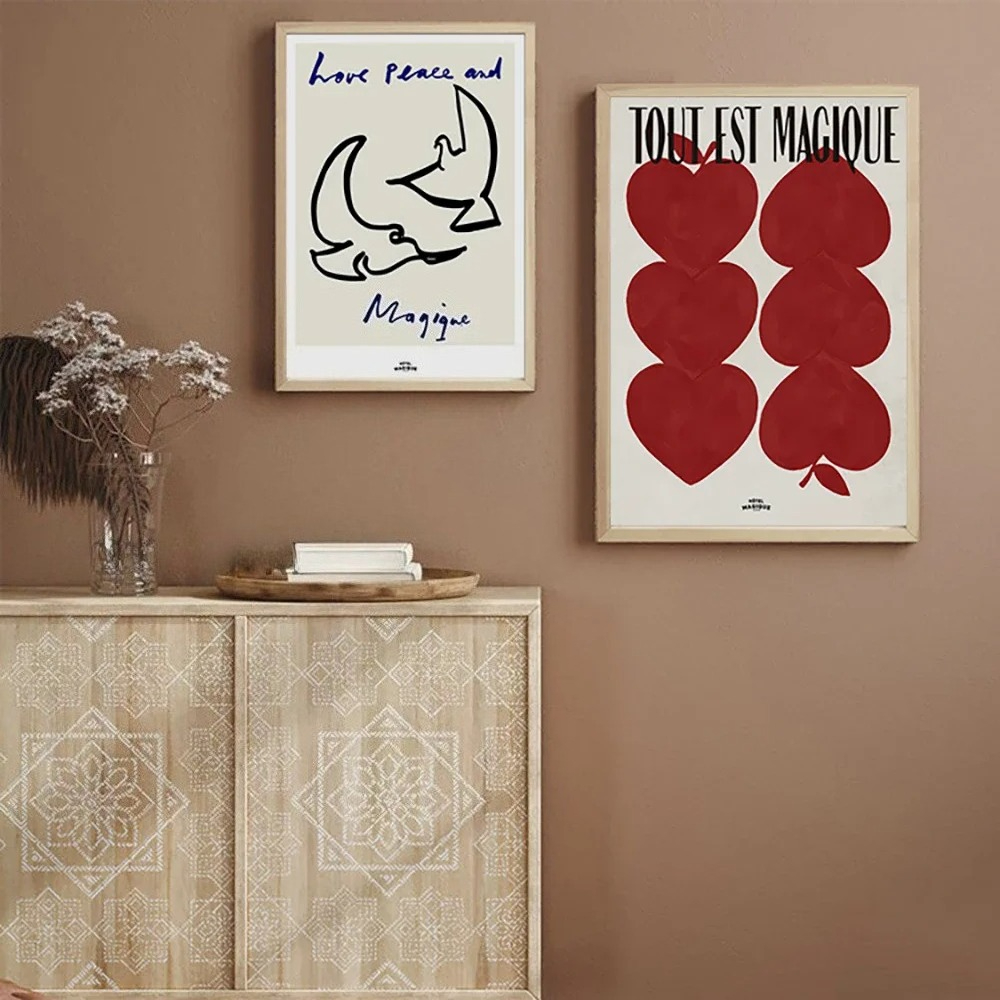 Modern Nordic Retro Art Red Lo - Home Textiles France review and price