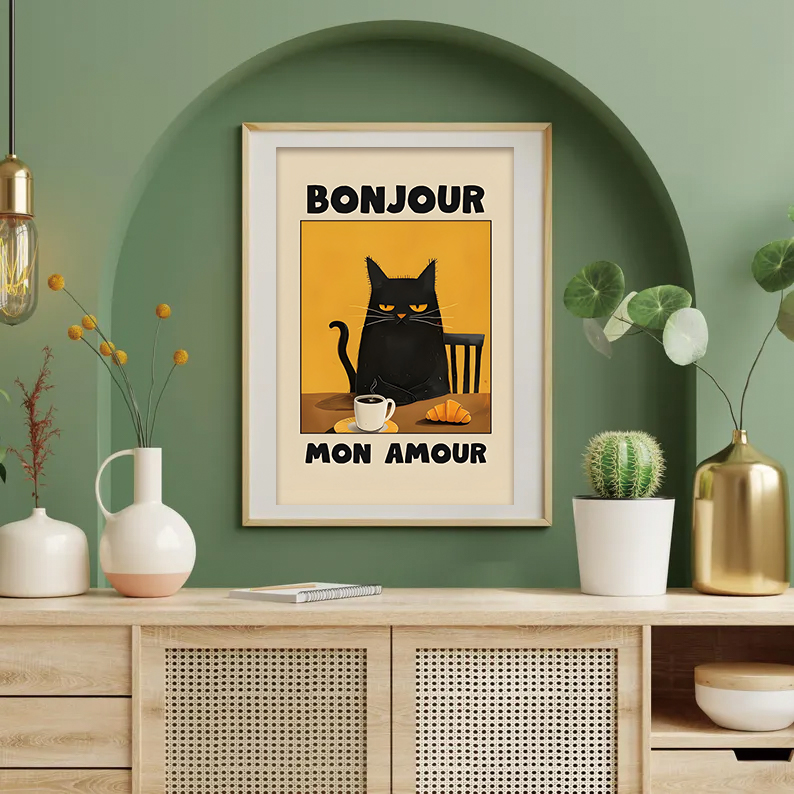 Frameless 1 French Coffee Cat  - Home Textiles France review and price